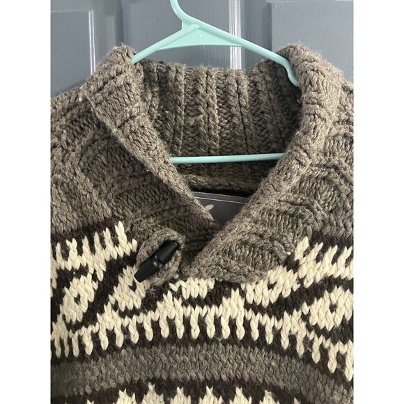 American Eagle Outfitters Sweater Mens Sz L Acrylic Wool Blend Chunky Knit Logo - Picture 6 of 6